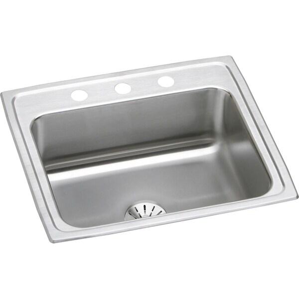 Elkay Classic SS 22"x19-1/2"x7-5/8", Sngl Bowl Drop-in Sink w/Perfect Drain LR2219PDMR2 - main